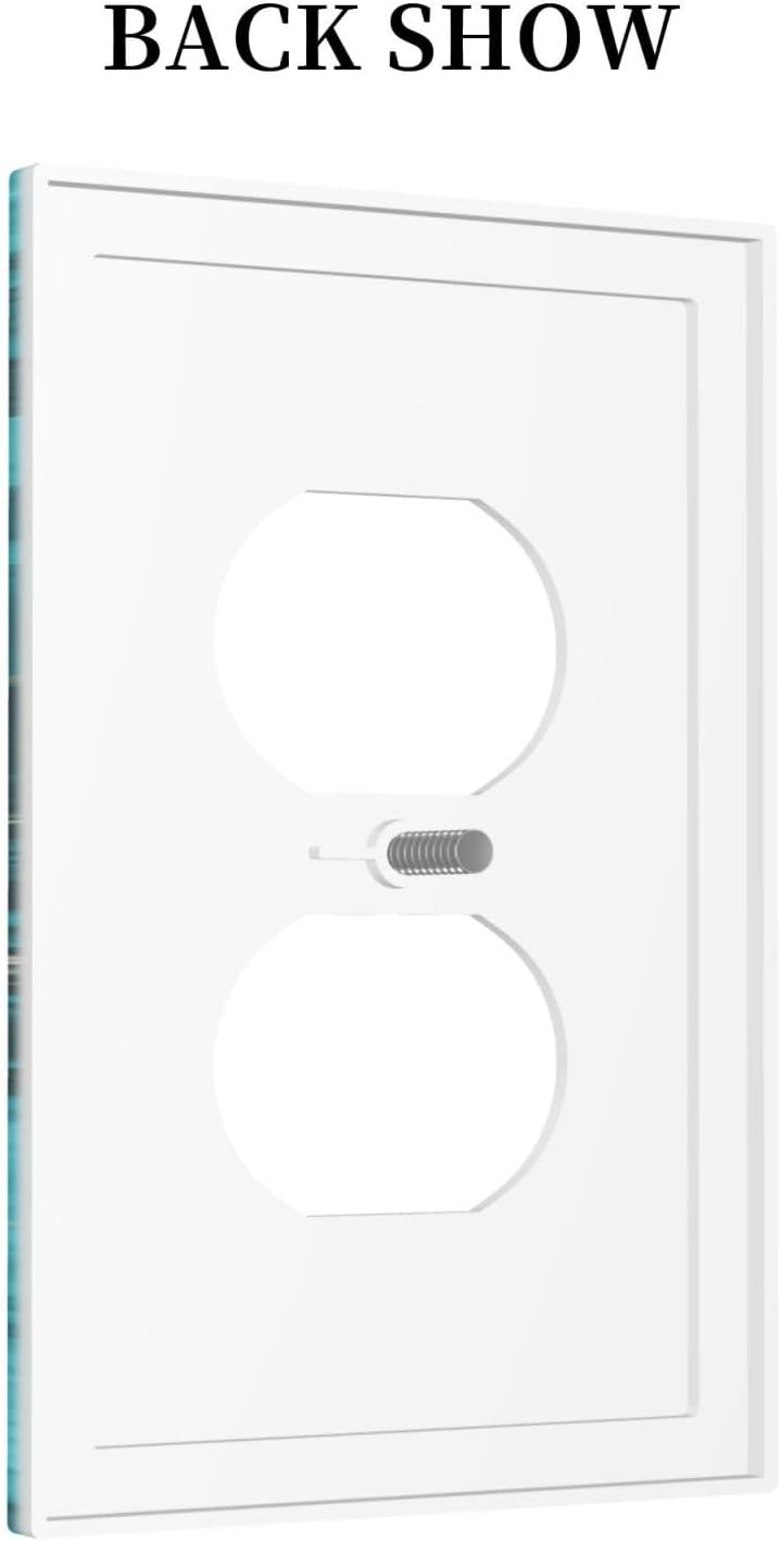 Decorative Outlet Covers Modern Abstract Turquoise Blue Marble Texture 1 Gang Duplex Light Switch Cover Plate Unique Wall Plates Switch Plate Cover for Bathroom Home Decor（2 Pack）