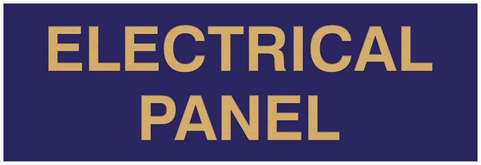 All Quality Basic Electrical Panel Sign - Fire Regulation Safety Compliance Sign - Blue/Gold - Medium (1 Pack)