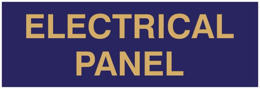 All Quality Basic Electrical Panel Sign - Fire Regulation Safety Compliance Sign - Blue/Gold - Large (1 Pack)