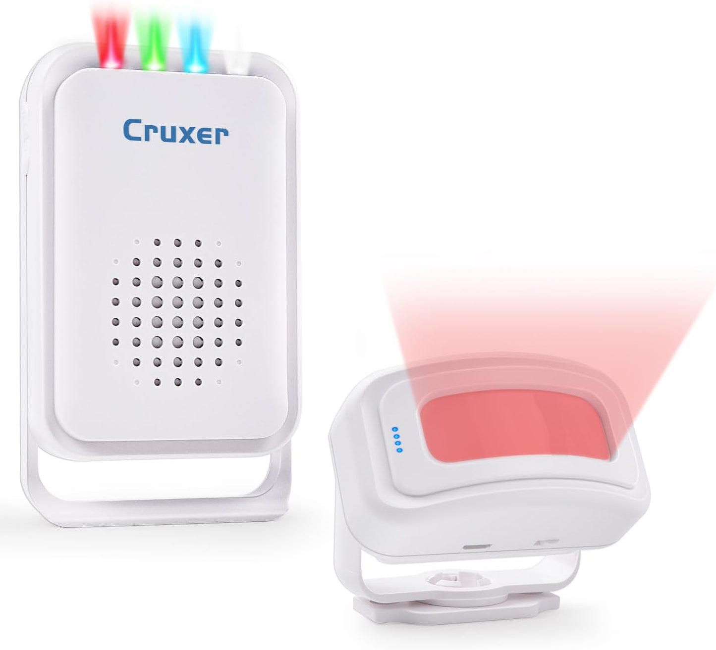 Cruxer Motion Sensor Alarm,Wireless Motion Detector Door Chime Doorbell for Home Store Business,Caregiver Reminder for Elderly,USB/Battery,Vibration