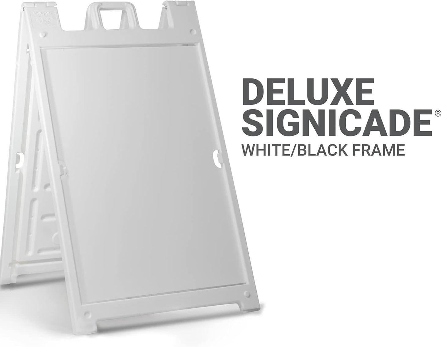 GotPrint Custom A-Frame Sign | 24"x36" Design Your Own Sign Add Text/Image/Logo | Signicade Outdoor Sandwich Board with Deluxe Stand, White