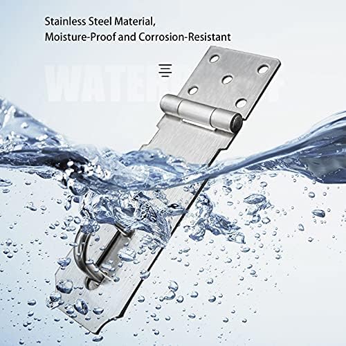 Door Hasp Padlock Latch, 4 Inch Stainless Steel Safety Clasp Hasp Lock Latch, Extra Thick Door Gate Lock Hasp with Screws, Brushed Finish 2 Pack