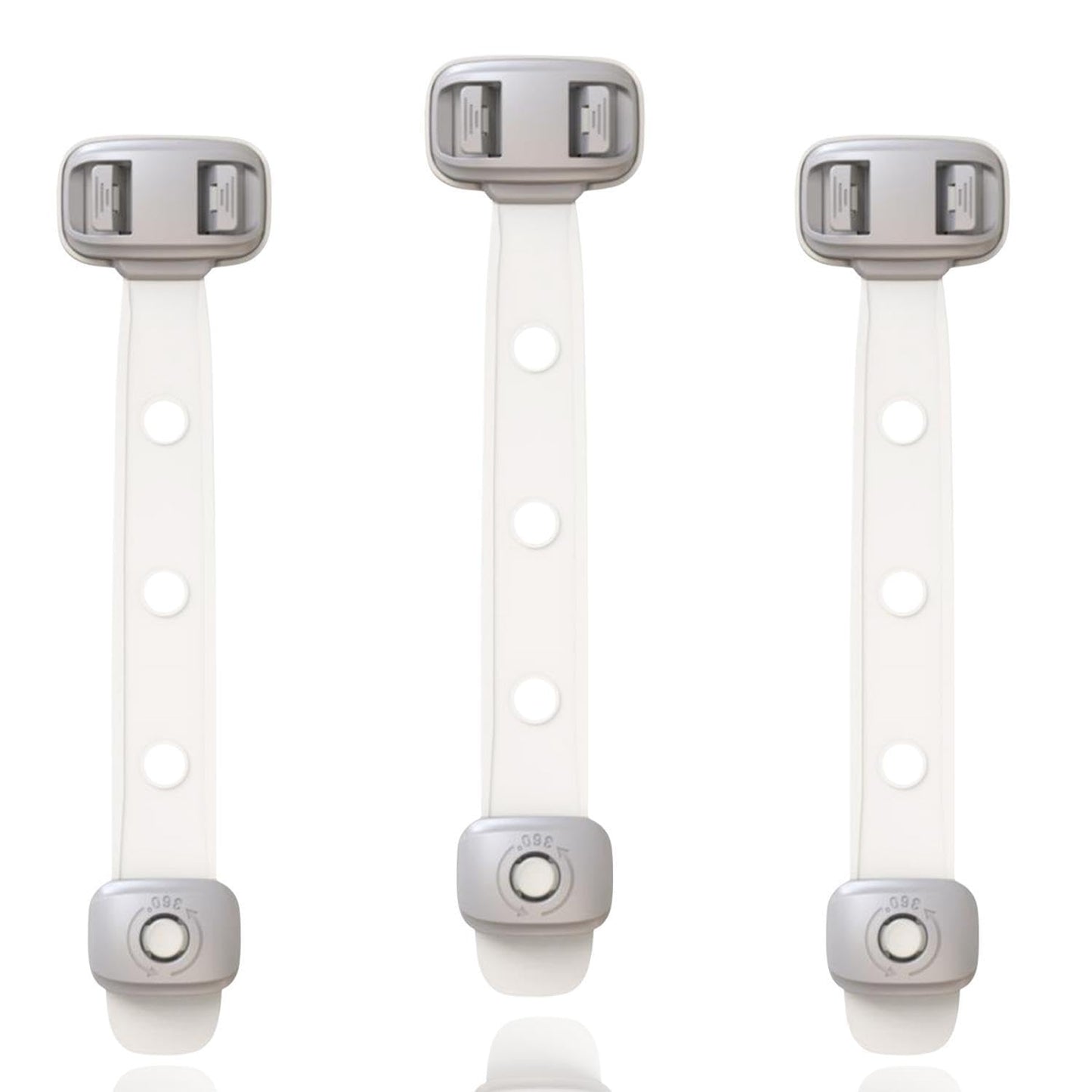 Baby Proofing Child Safety Locks(3 PCS) - Cabinet Locks for Babies,3M Adhesive Cabinet Latches, Multi-Purpose for Fridge Drawers,Ovens Toilet Seats,Trash Can, No Drilling (3 Count)