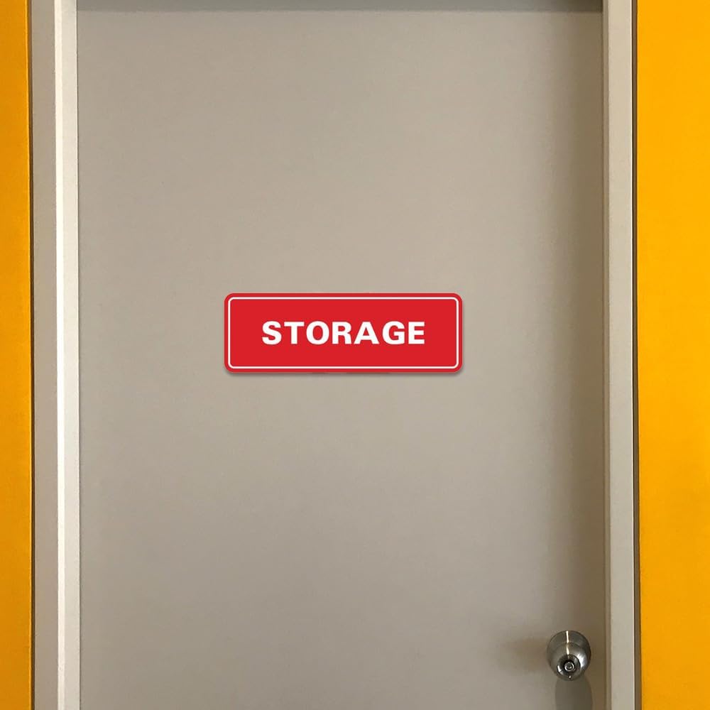 Standard STORAGE Door/Wall Sign - Red/Gold - Small (5 Pack)