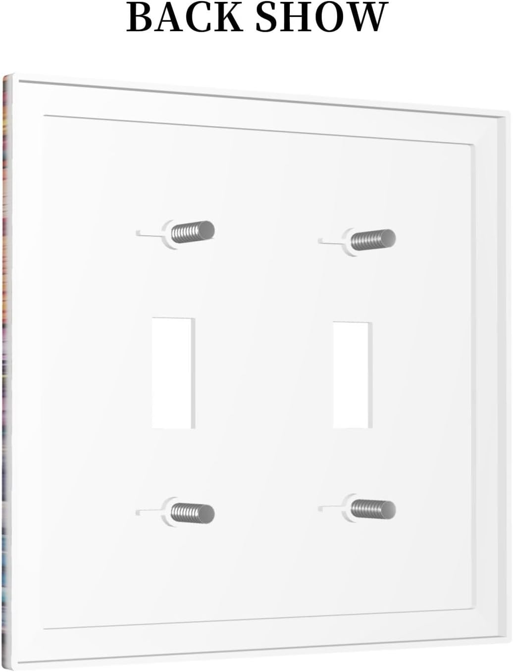 Decorative Switch Plates Colorful Bohemian Flowers Vintage Boho Floral 2 Gang Double Toggle Outlet Light Switch Cover Wall Plate Electrical Faceplate for Bed Room living Room Decor