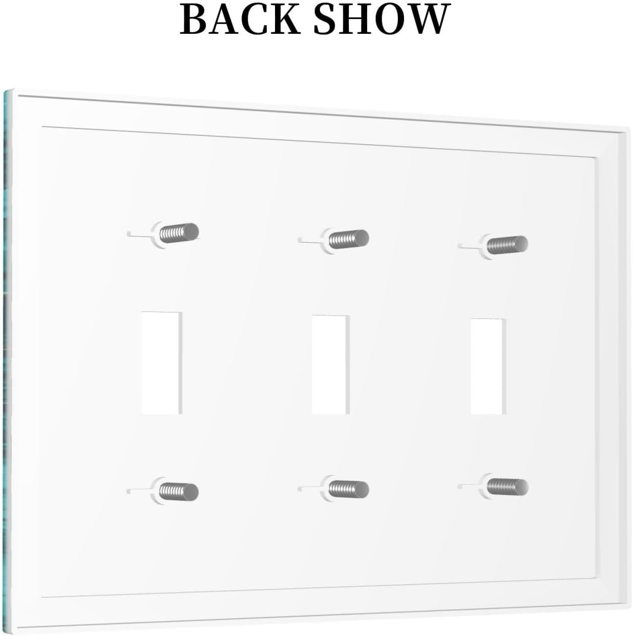 Decorative Light Switch Plate Covers Modern Abstract Turquoise Blue Marble Texture 3 Gang Artistic Wall Plate Unique Triple Toggle Light Switch Covers for Bathroom Home Decor