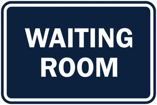 Signs ByLITA Classic Framed Waiting Room (Navy Blue/White) - Medium 2 Pack