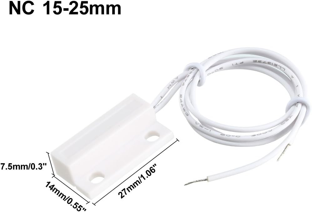 uxcell 30pcs MC-38 Surface Mount Wired NC Door Sensor Alarm Magnetic Reed Switch White
