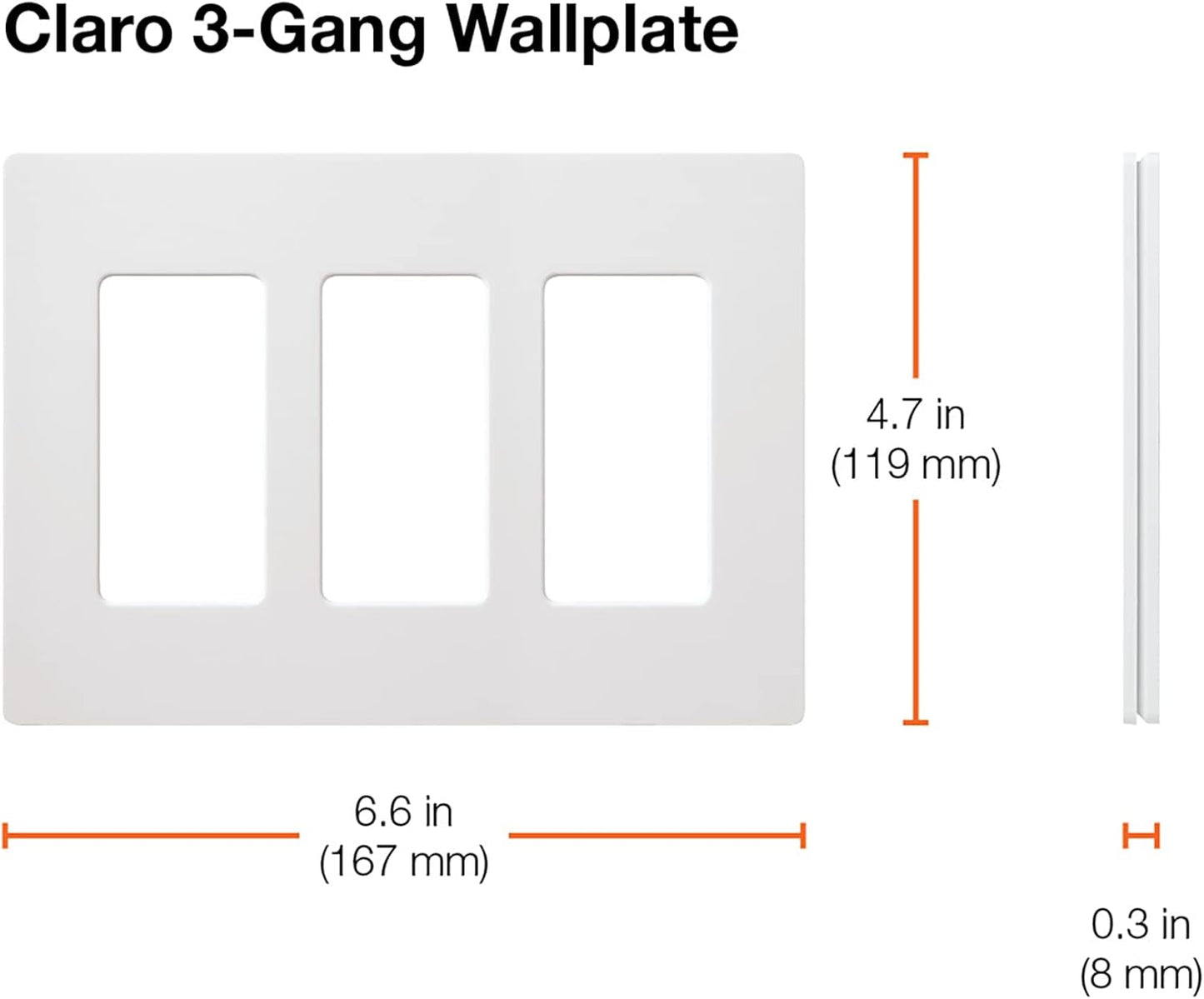 Lutron Claro 3 Gang Decorator/Rocker Wallplate, Satin, Biscuit (1-Pack) | SC-3-BI