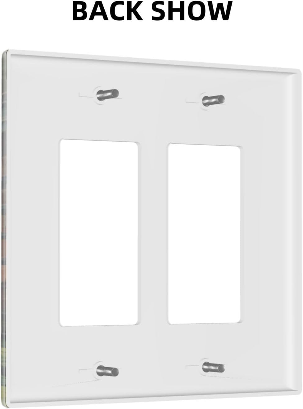 Library With A Lot Of Books Dual Outlet Covers Wall Plate 2 Gang Rocker Decora Decorative Switchplate Electrical Faceplate GFCI Light Switch Covers for Farmhouse Living Decor