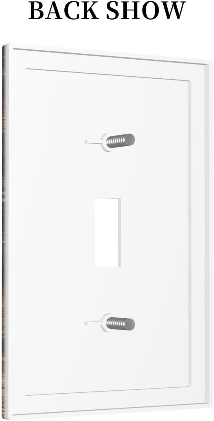 Decorative Light Switch Cover Rustic Brown Wood Pattern Splice Plank 1 Gang Single Toggle Device Electrical Faceplate Switchplates Decorator Outlet Wall Plate For Farmhouse Cabin Decor