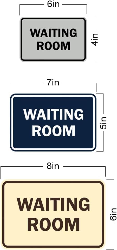 Signs ByLITA Classic Framed Waiting Room (Navy Blue/White) - Small 2 Pack