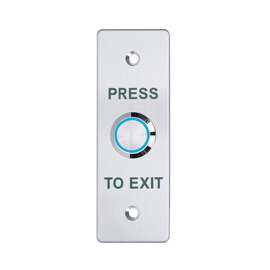 Push to Exit Button，12V DC Push to Exit Switch with LED Light, IP67 Waterproof,NC/NO/COM Outputs, Surface Mount Request-to-Exit Device for Access Control Systems (115X40-B)