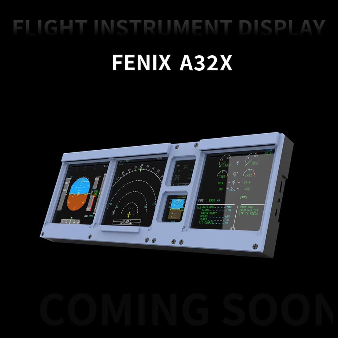 Hoowalt D106 4-in-1 Flight Simulator Display - PFD/ND/ECAM/E/WD for MSFS 2020/2024, Compatible with PMBG, FBW NEOV2 | Windows Home Cockpit Panel for A32X/A35X/A38X