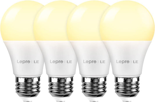 Lighting EVER LED Smart Light Bulbs, Compatible with Alexa and Google Assistant, 60 Watt Equivalent, Dimmable with App (Not Support Traditional Dimmers), Warm White 2700K, A19 E26, 2.4GHz WiFi Only
