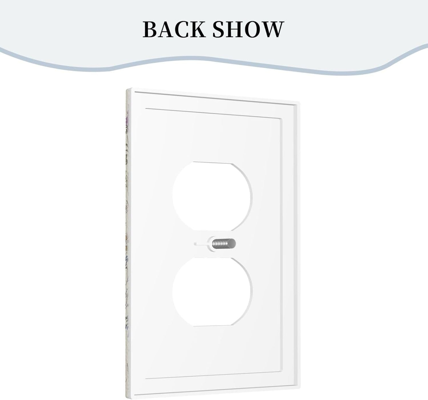 Decorative Switchplate Covers Beige Background Boho Red Flowers Plant Leaf Single Duplex Wall Plate Covers Light Switch Cover 1 Gang Outlet Plate Electrical Faceplate for Country Bedroom Decor