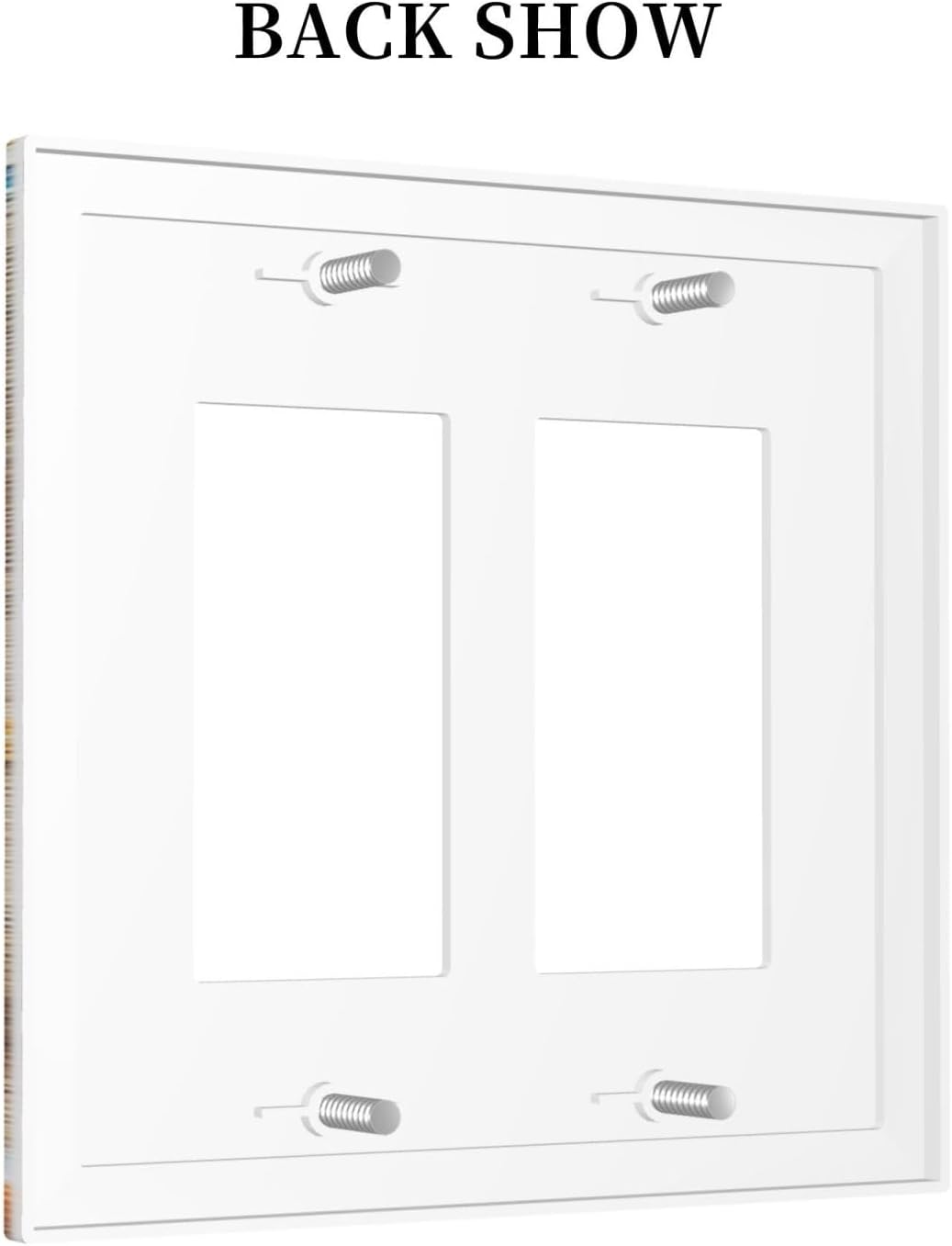 Decorative Outlet Covers Blue Wood Grain Beach Shell Starfish 2 Gang Double GFCI Rocker Electrical Wall Panels Light Switch Cover Plate for Bathroom Farmhouse Decor