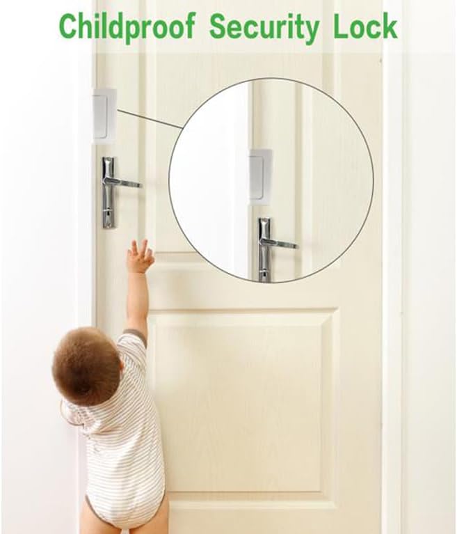 Door Reinforcement Lock with Screws, Add Extra Home Security Door Latch Safety Childproof Door Lock for Inward Swing Door Night Lock Withstand 800 Lbs (3 Pack)