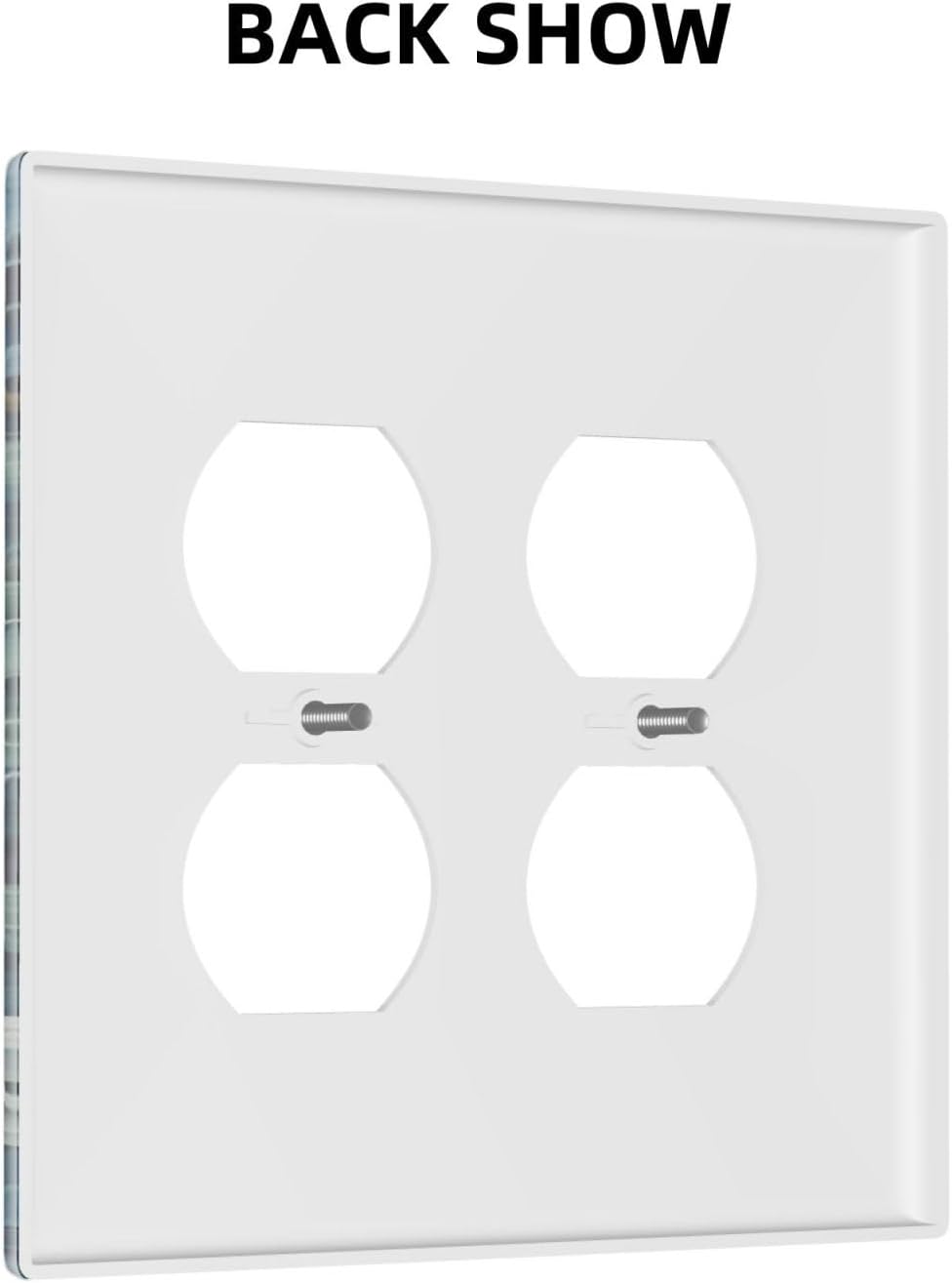 Decorative Outlet Covers Rustic White Floral Flowers Green Blue Leaves 2 Gang Wall Plate Double Duplex Light Switch Cover Switch Plate Covers Faceplate for Bedroom Home Decor