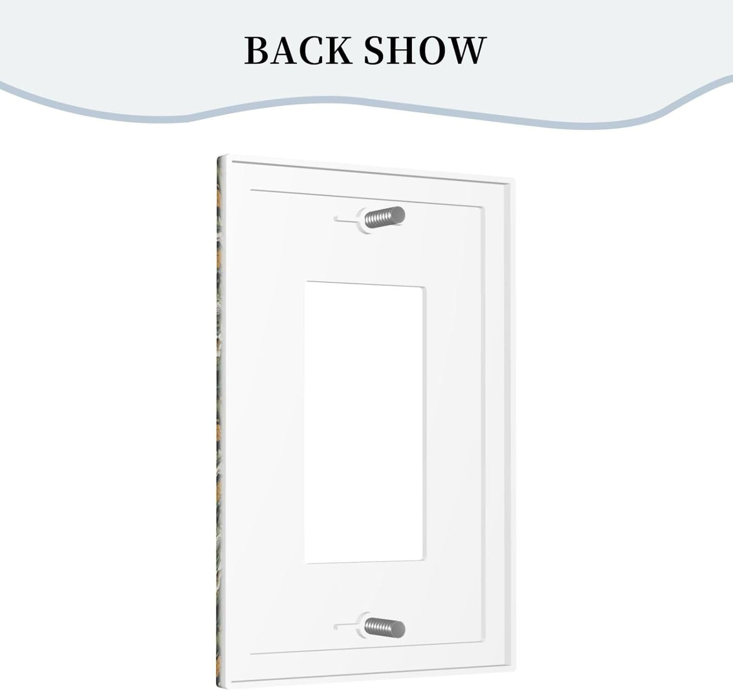 Decorative Outlet Covers Rustic Green Leaf White Daisy Yellow Floral 1 Gang Rocker Light Switch Cover Plate Single Decora Light Switch Covers Wall Plate Faceplate for Bedroom Home Decor