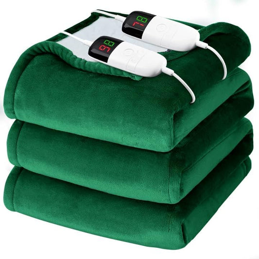 BOMOVA Heated Electric Throw Blanket - 50" x 60" Heating Blanket with 10 Heating Levels & 8 Hours Auto Off, Warm Flannel Blanket, Christmas Birthday Gifts for Women