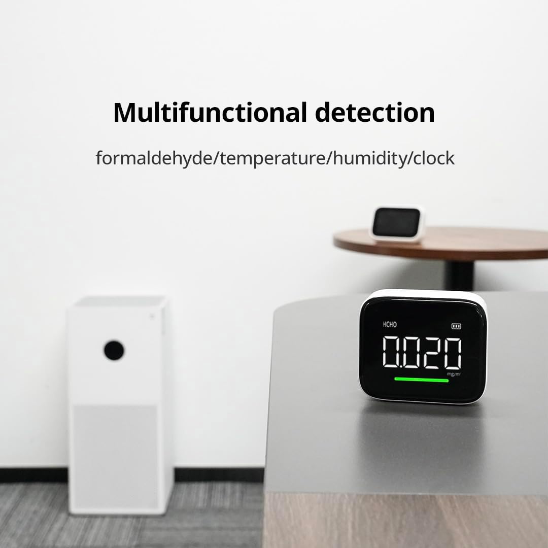 Formaldehyde Detector, Dual Platinum Sensor 0.001mg/m³ Accuracy, 4-in-1 Air Quality Monitor for HCHO/Hum/Temp with LED Display, USB-C Rechargeable for Office, Home, Nursery
