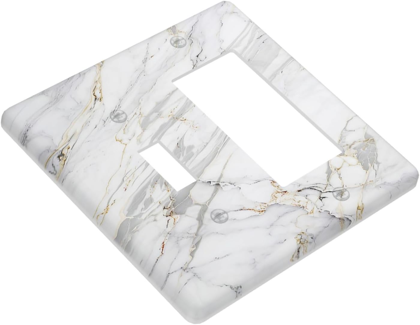 Outlet Covers Gray Gold Marble Abstract Modern Luxury 1 Toggle 1 Rocker Combo Light Switch Cover Plate Decorative Switch Plate Covers Electrical Wall Plate for Bedroom Home Decor