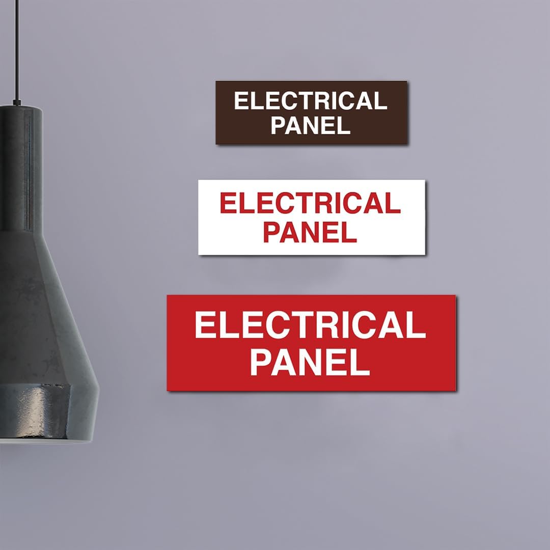All Quality Basic Electrical Panel Sign - Fire Regulation Safety Compliance Sign - White - Medium (5 Pack)
