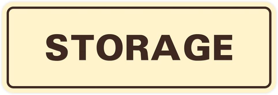 Standard STORAGE Door/Wall Sign - Ivory/Dark Brown - Large (1 Pack)
