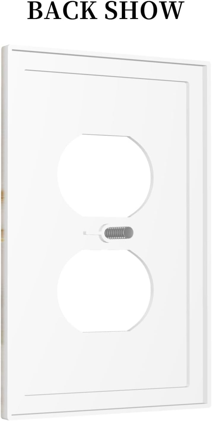 Gold Marble Crack Simple Abstract Print Outlet Covers 1 Gang Duplex Light Switch Cover Decorative Switch Plates Electrical Receptacle Faceplate Wall Plate for Bathroom Kitchen Home Decor
