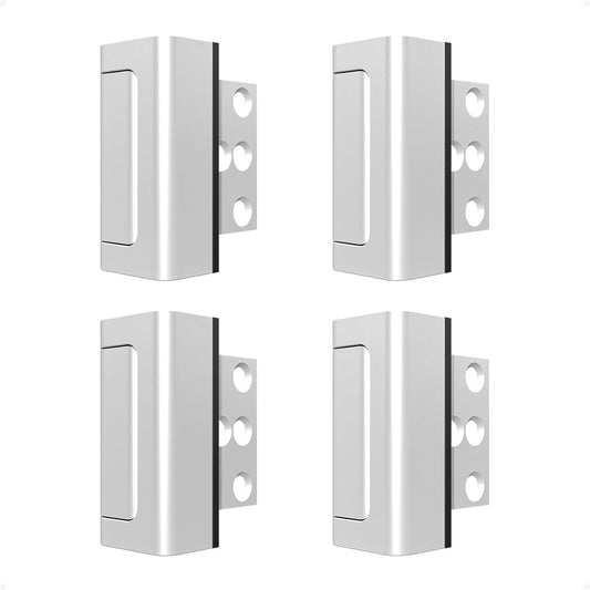 4Pack Home Security Door Reinforcement Lock Childproof, Door Locks for Kids Safety, Door Lock Latch Stopper for Front Door Inside Top of Door, Aluminum Construction Finish