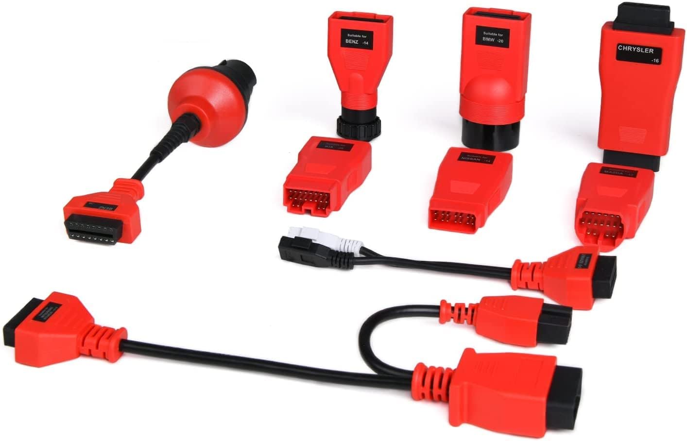 Autel MaxiSys MSOBD2KIT Non-OBDII Adapter Kit, 9PCS OBD Diagnostics Connectors w/Rugged Blow-Molded Carrying Case, Support All Autel Scanners MSUltra MS919 MS909 Elite II MS906 Pro MK808S MX900 MK900
