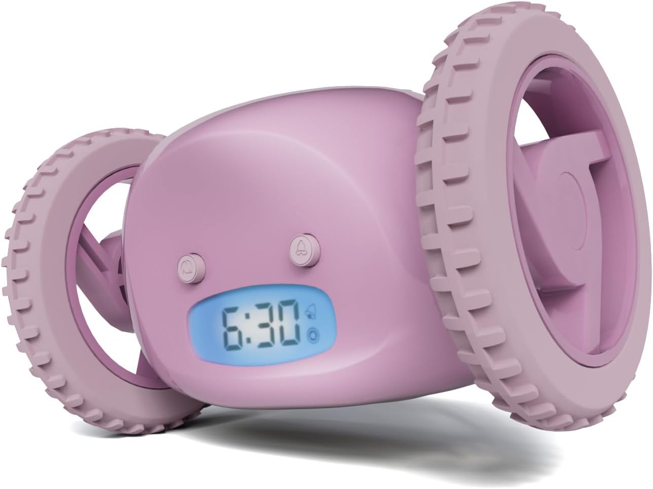 CLOCKY Alarm Clock on Wheels – Loud Rolling Alarm Clock for Heavy Sleepers | Runaway Clock That Jumps & Runs to Wake You Up | Funny Unique Gift for Adults & Teens (Lavender)