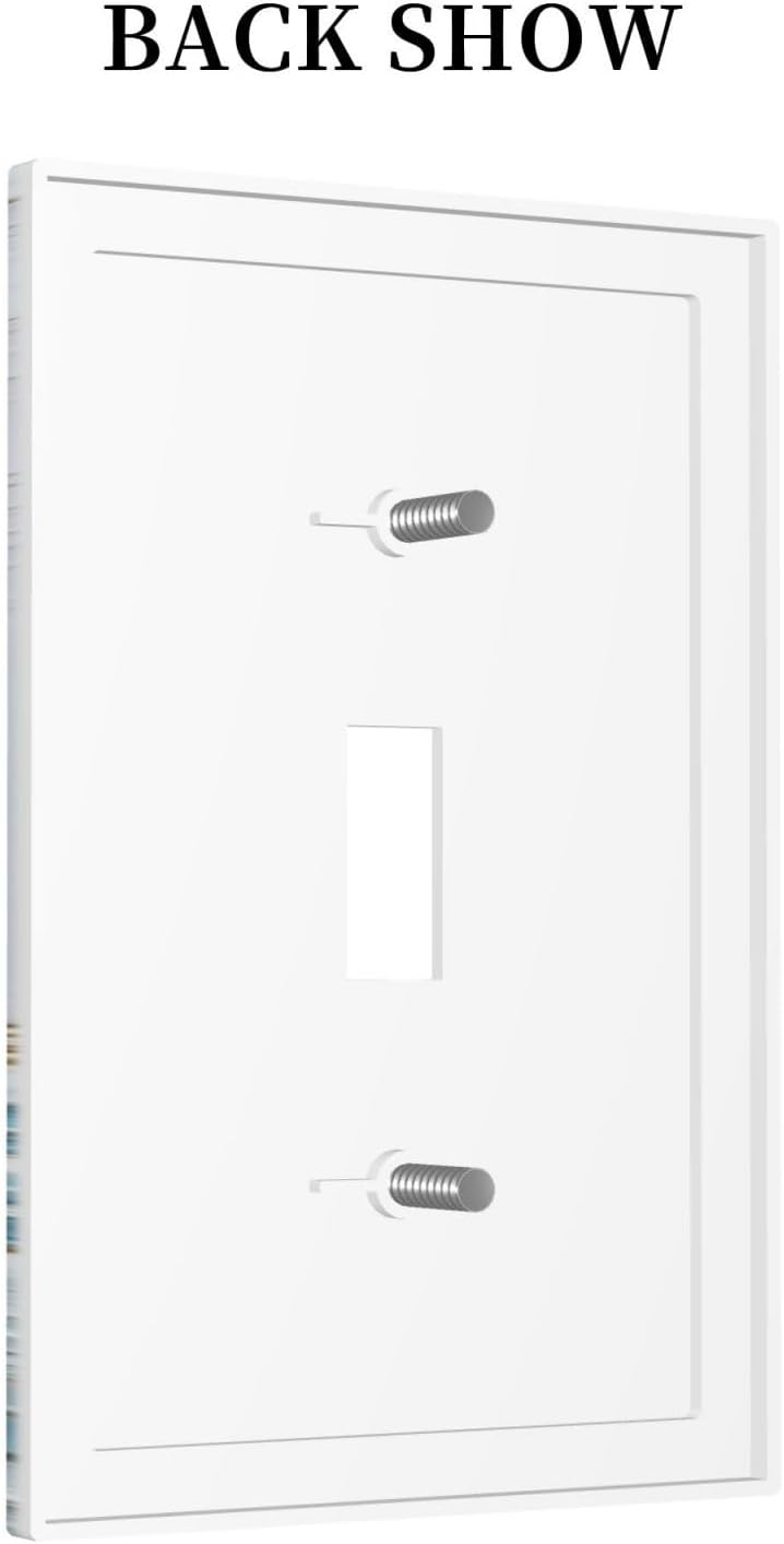 Decorative Light Switch Cover The Great Wave Off Kanagawa With Sakura 1 Gang Single Toggle Device Electrical Faceplate Switchplates Decorator Outlet Wall Plate for Bedroom Bathroom Decor