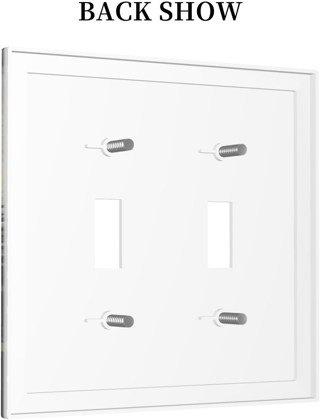Decorative Switch Plates Wood Board Wildlife Cute Bear Deer Forest Rustic 2 Gang Double Toggle Outlet Light Switch Cover Wall Plate Electrical Faceplate for Bathroom Farmhouse Decor