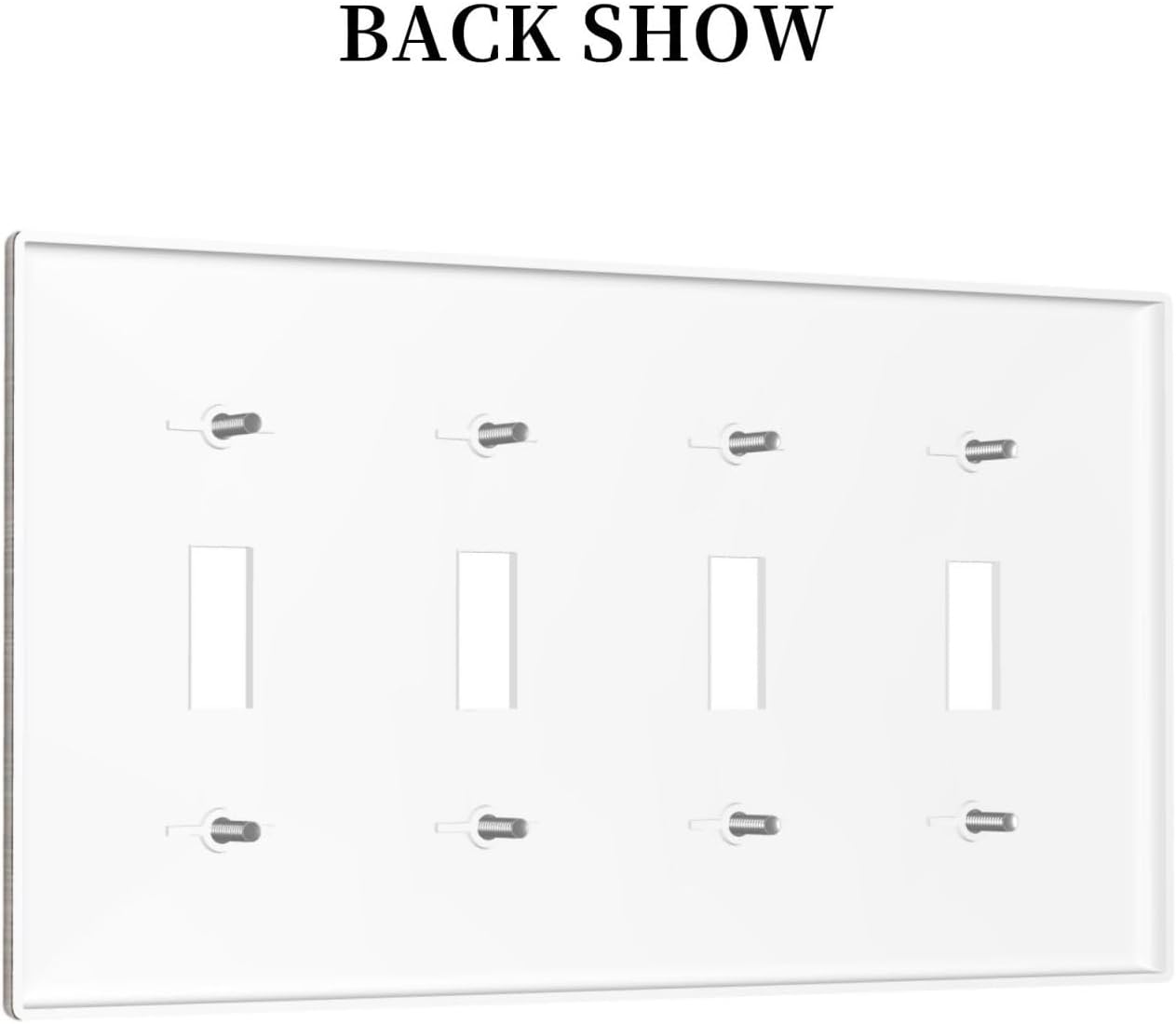 Light Switch Cover Plate Rustic Walnut Wood Grain 4 Gang Quad Toggle Wall Plate Electrical Outlet Cover Decorative Switch Plate Covers for Farmhouse Cabin Decor