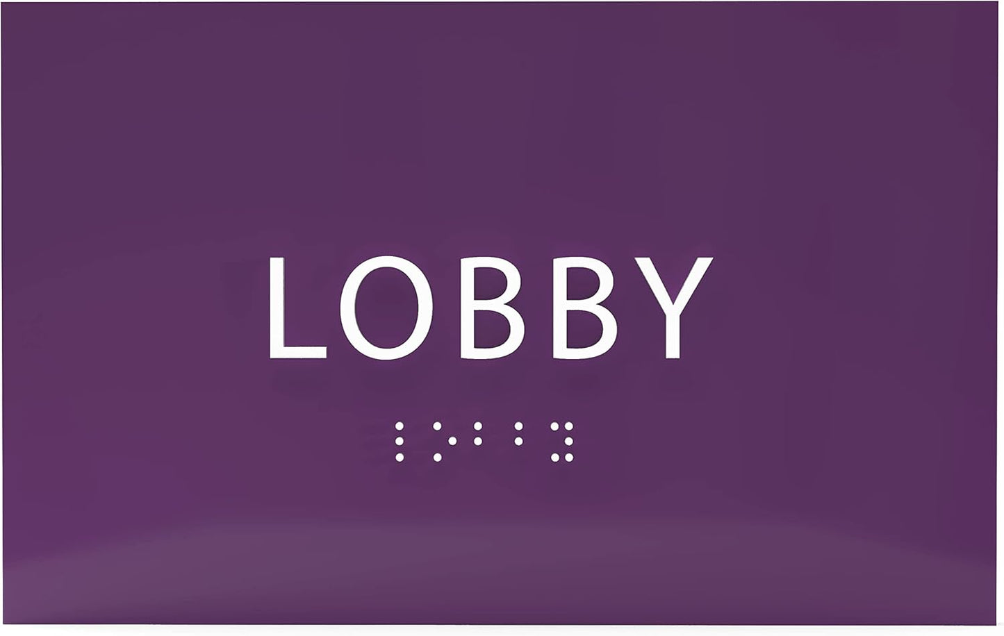 6" X4" Lobby Sign - Tactile Graphics Grade 2 Braille Text Reception Area Sign| Utility ADA Compliant Wall Mount Plastic Signs For Hospital, Offices, Businesses & Apartments