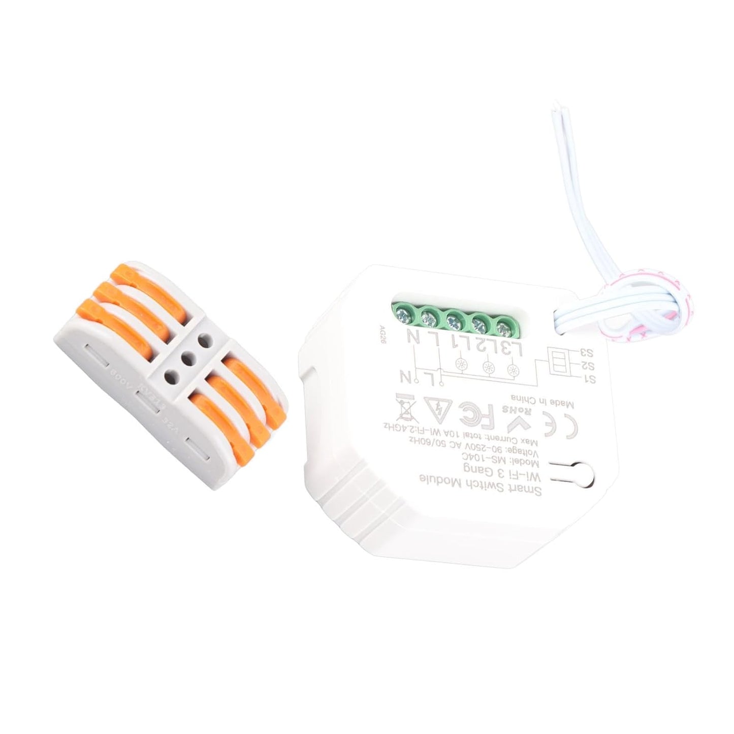 3 Gang Smart Light Switch Module with Voice and APP Control for Home Automation Compatible with Smart Speakers and Dimmer Systems