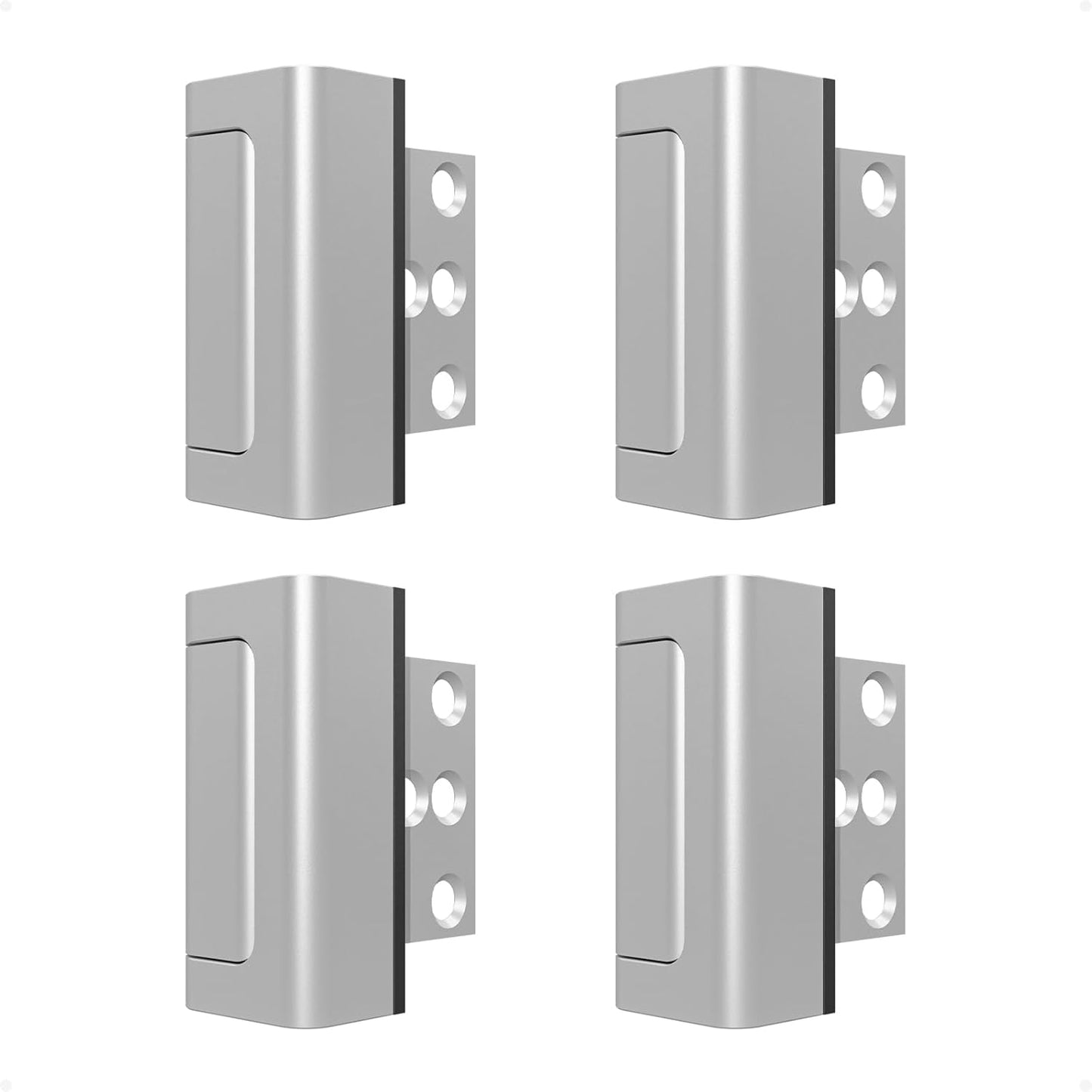 4 Pack Home Security Door Reinforcement Lock, Childproof Safety Door Lock Latch Stopper, Removable Screw-Mounted, Prevent Home Unauthorized Entry, Aluminum Construction, Withstands 800 lbs