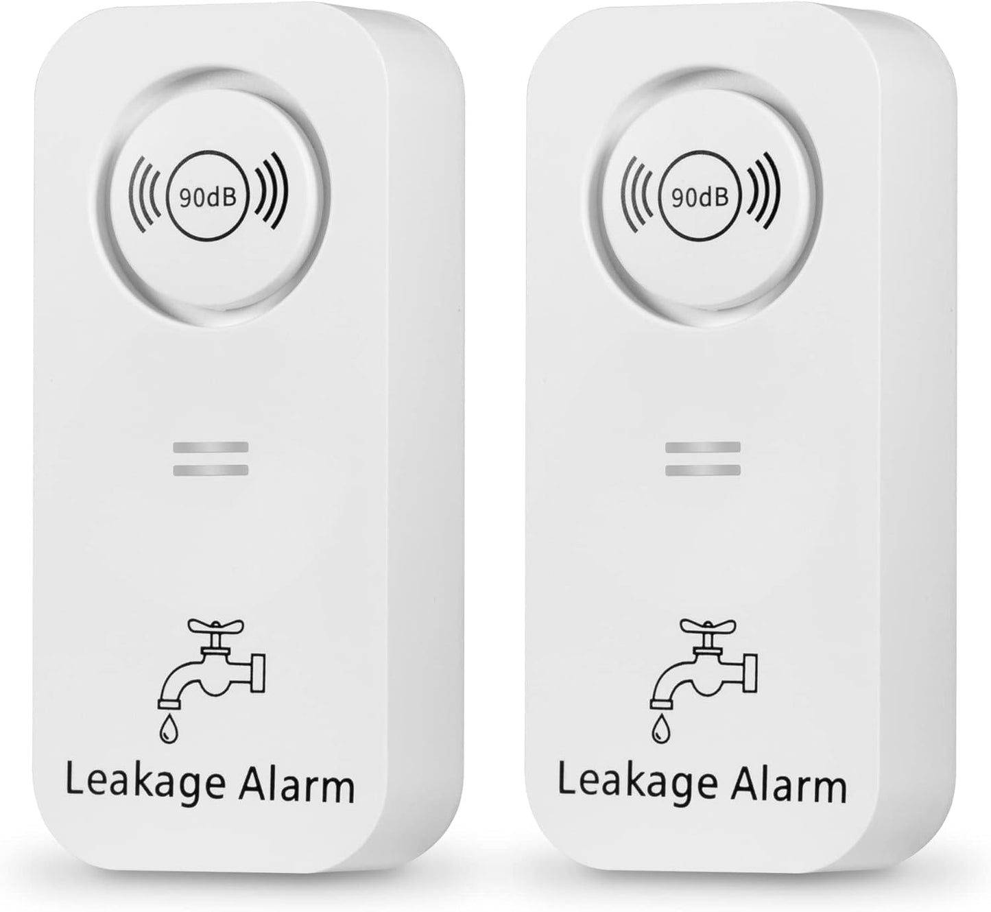 90dB Loud Water Leak Detector, 2 Pack Wireless Alarm with 3 Probes for Kitchen Bathroom Basement, Easy Installation Floor & Pipe Drip Sensor
