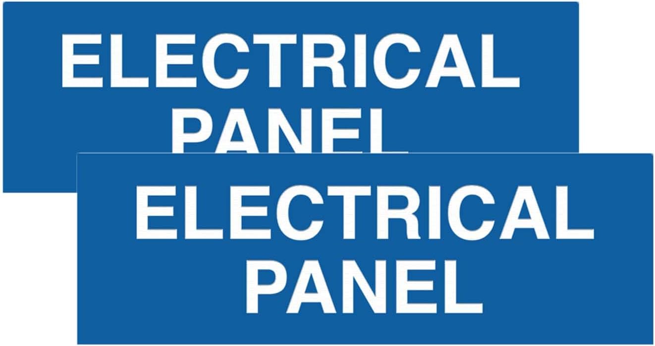 All Quality Basic Electrical Panel Sign - Fire Regulation Safety Compliance Sign - Blue - Medium (2 Pack)