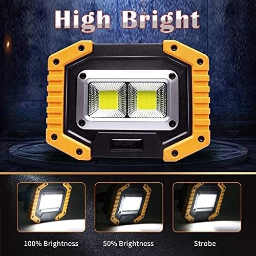 OTYTY LED Work Light 2-Pack, 30W 1500LM Portable Rechargeable Flood Lights with Magnetic Base, 4200mAh Battery for Outdoor, Camping, Hiking, Emergency, Car Repairing, Job Site Lighting (W840 Yellow)