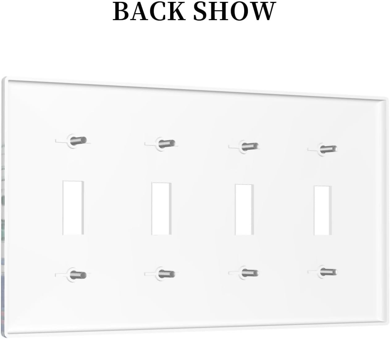 Blue Sea Turtle Ocean Fish Octopus Coral Light Switch Covers Quad Toggle Electrical Faceplate 4 Gang Wall Plate Decorative Switch Plates For Bathroom Kids Room Decor
