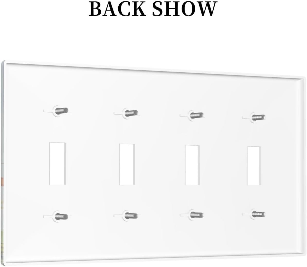 Light Switch Covers Vintage Rustic Brown Wood Grain Quad Toggle Electrical Faceplate 4 Gang Wall Plate Decorative Switch Plates for Bedroom Farmhouse Decor