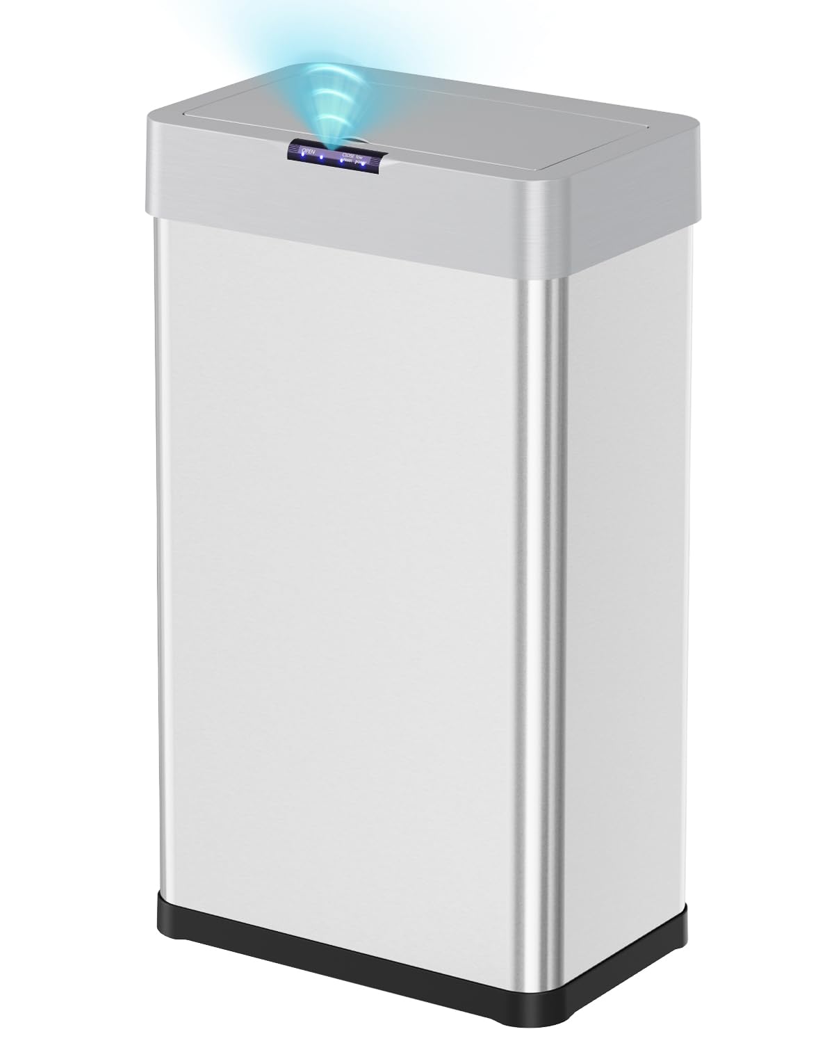 TLSUNNY 13.2 Gallon Motion Sensor Trash Can,Touchless Automatic Garbage Can,Brushed Stainless Steel Smart Bin,with Bag Holder,Soft Close Lid,for Kitchen,Office,RV,Bedroom,Living Room (Silver, 50L)