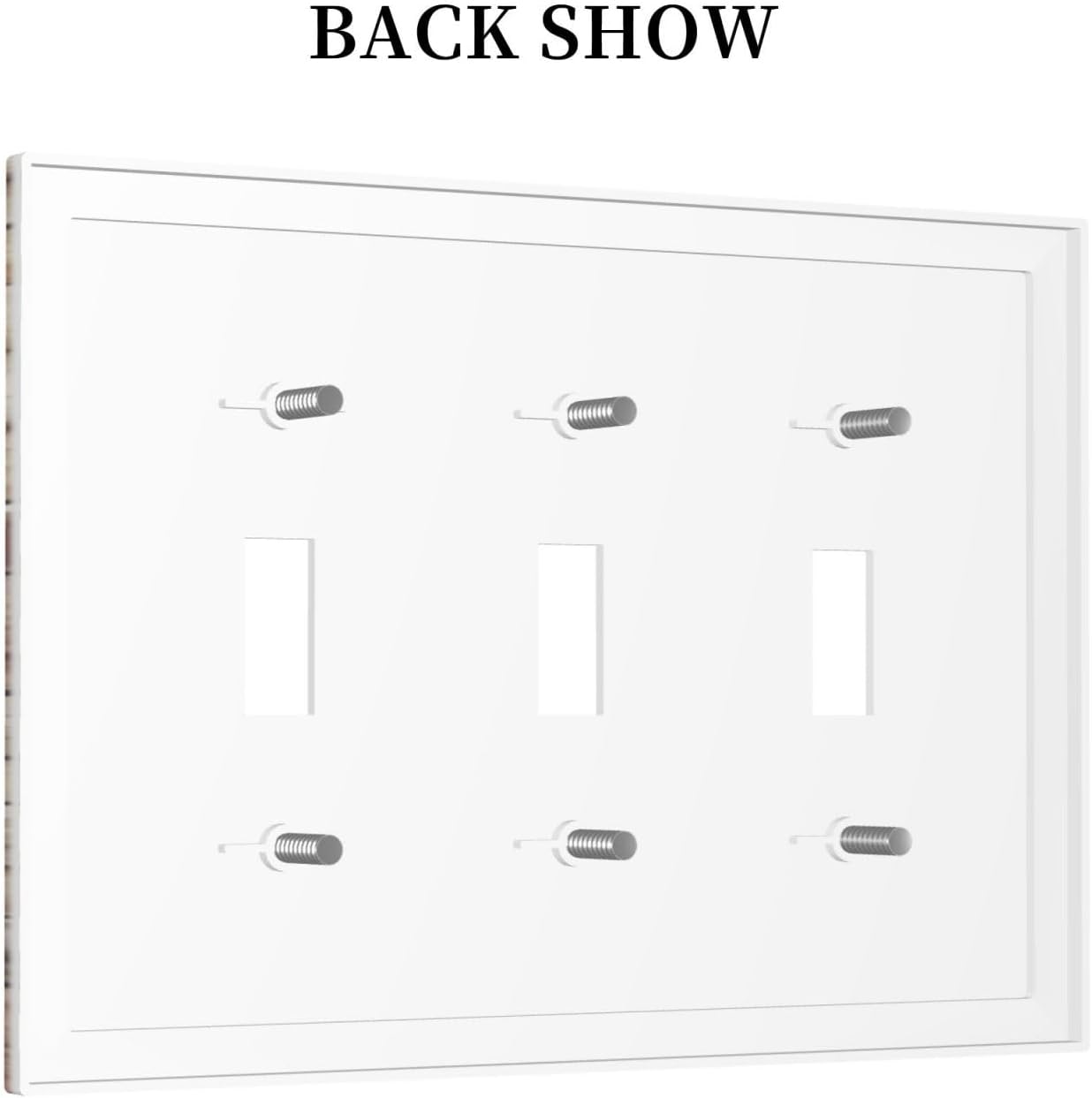 Decorative Switch Plates Stone Textured Brown Brick Natural Stone 3 Gang Wall Plate Triple Toggle Light Switch Cover Faceplate Electrical Wall Panels For Farmhouse Cabin Decor
