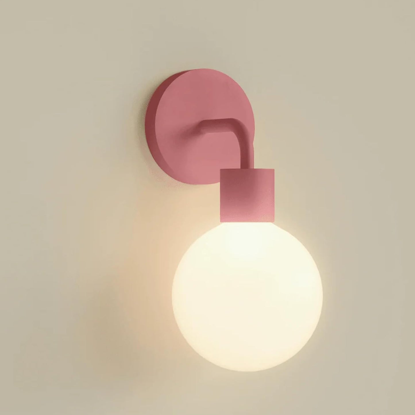 Wireless Wall Sconce (Shark Tank) Rechargeable & Dimmable LED Light w/App Control & Damage-Free Install, Moveable Modern Ambient Lighting for Elegant Home & Bedroom Decor | Dusty Rose
