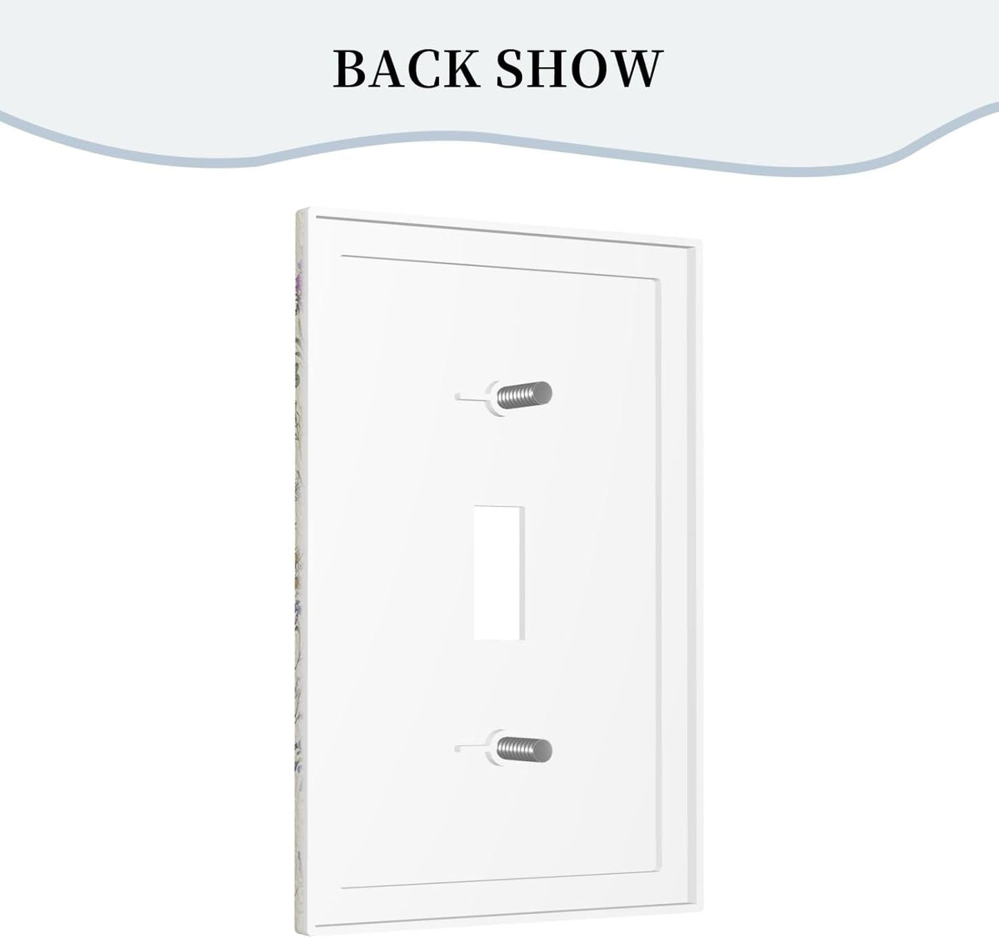 Beige Background Boho Flowers Plant Leaf 1 Gang Light Switch Covers Single Toggle Wall Plate Decorative Switchcover Electrical Switchplate for Country Bathroom Bedroom Decor