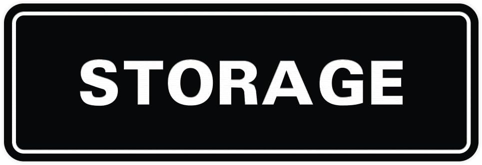 Standard STORAGE Door/Wall Sign - Black - Large (1 Pack)