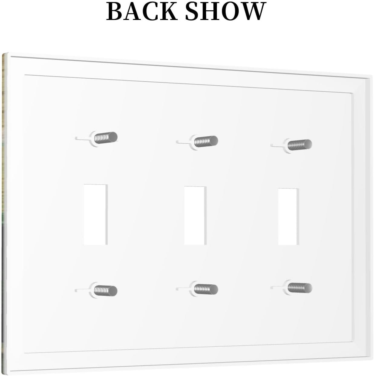 Decorative Light Switch Cover Plate Vintage Style Cat City Stamp 3 Gang Wall Plate Triple Toggle Switch Plate Covers Electrical Outlet Cover for Bedroom Home Decor